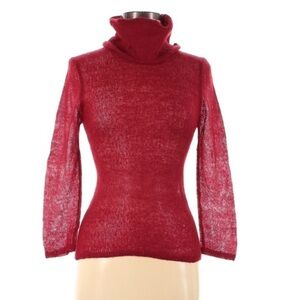 Sisters mohair Turtleneck solid Red Long sleeve Medium shirt women’s